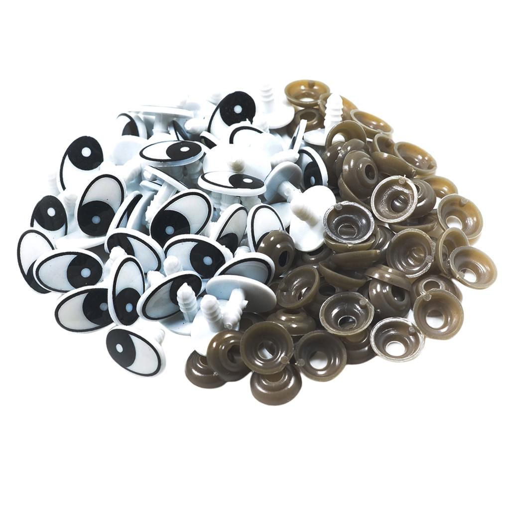 60pcs Black White Safety Eyes For Bear Dolls Animal Puppet Toys With