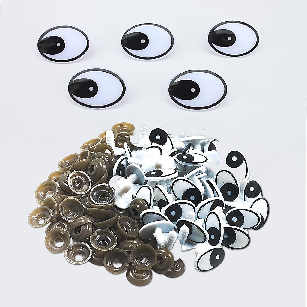60pcs Black White Safety Eyes For Bear Dolls Animal Puppet Toys With