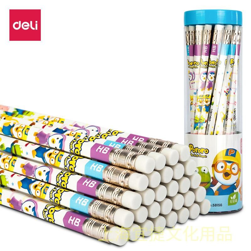 Deli 58156 Pororo Series Pencil for Pupils Children HB Writing Sketch Art Drawing Pencil