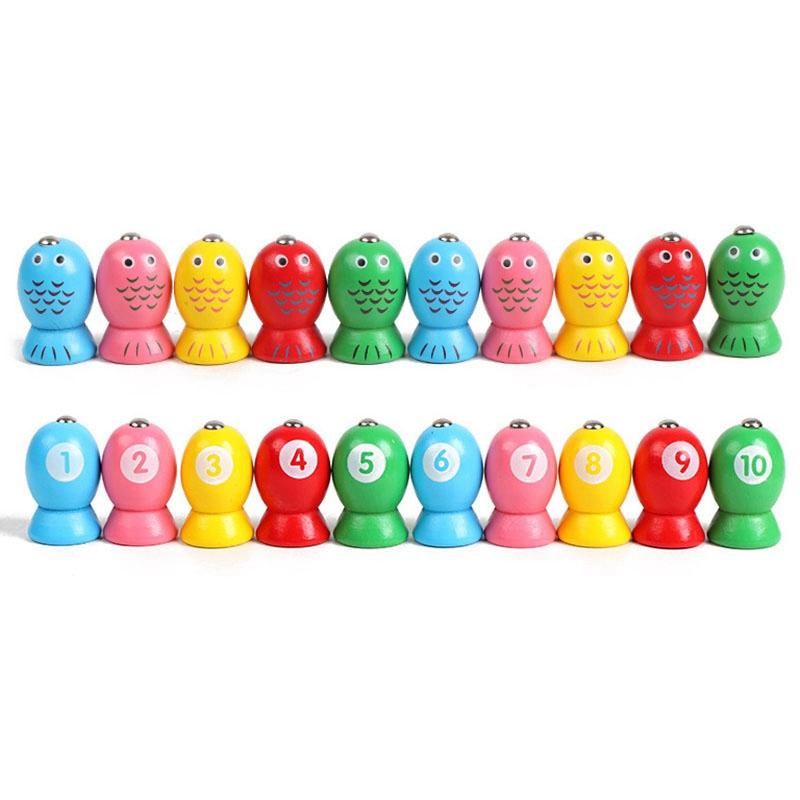 Magnetic Fishing Games Frog Base Baby Wooden Toys for