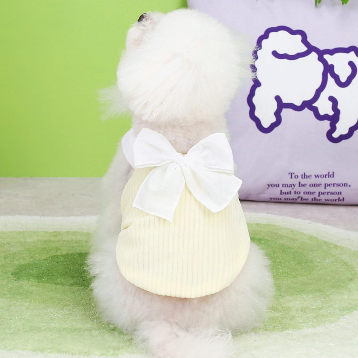 Pet Skirt Cute Bow-knot Dog Skirt Yellow