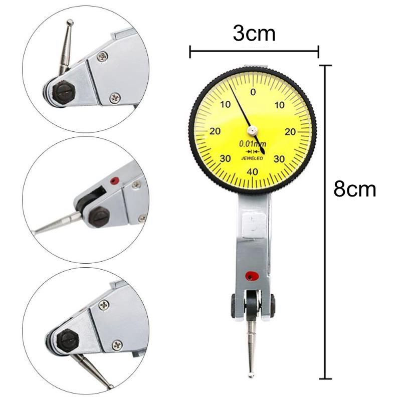 0-0.8mm Precision Waterproof Diaauge Test Lever Indicator Diaauge Scale Meter Accuracy Indicator Center Finder Micrometre