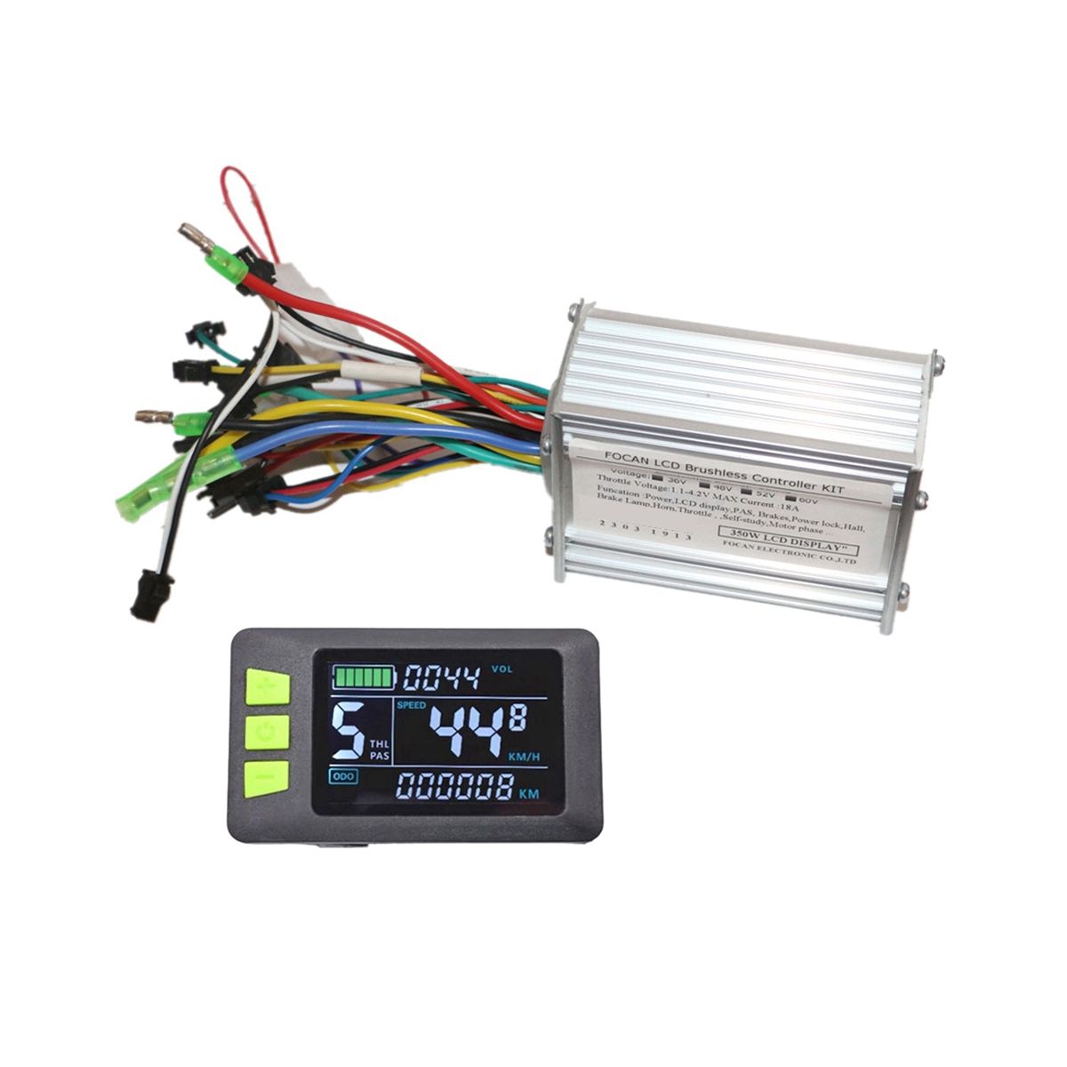 36V 48V 52V 60V 350W 18A Brushless DC Motor Controller P3C LCD