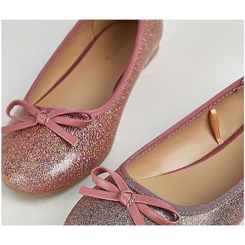 Rose Gold Glitter Ballet Pumps