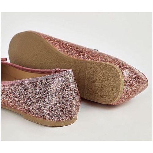 Rose Gold Glitter Ballet Pumps