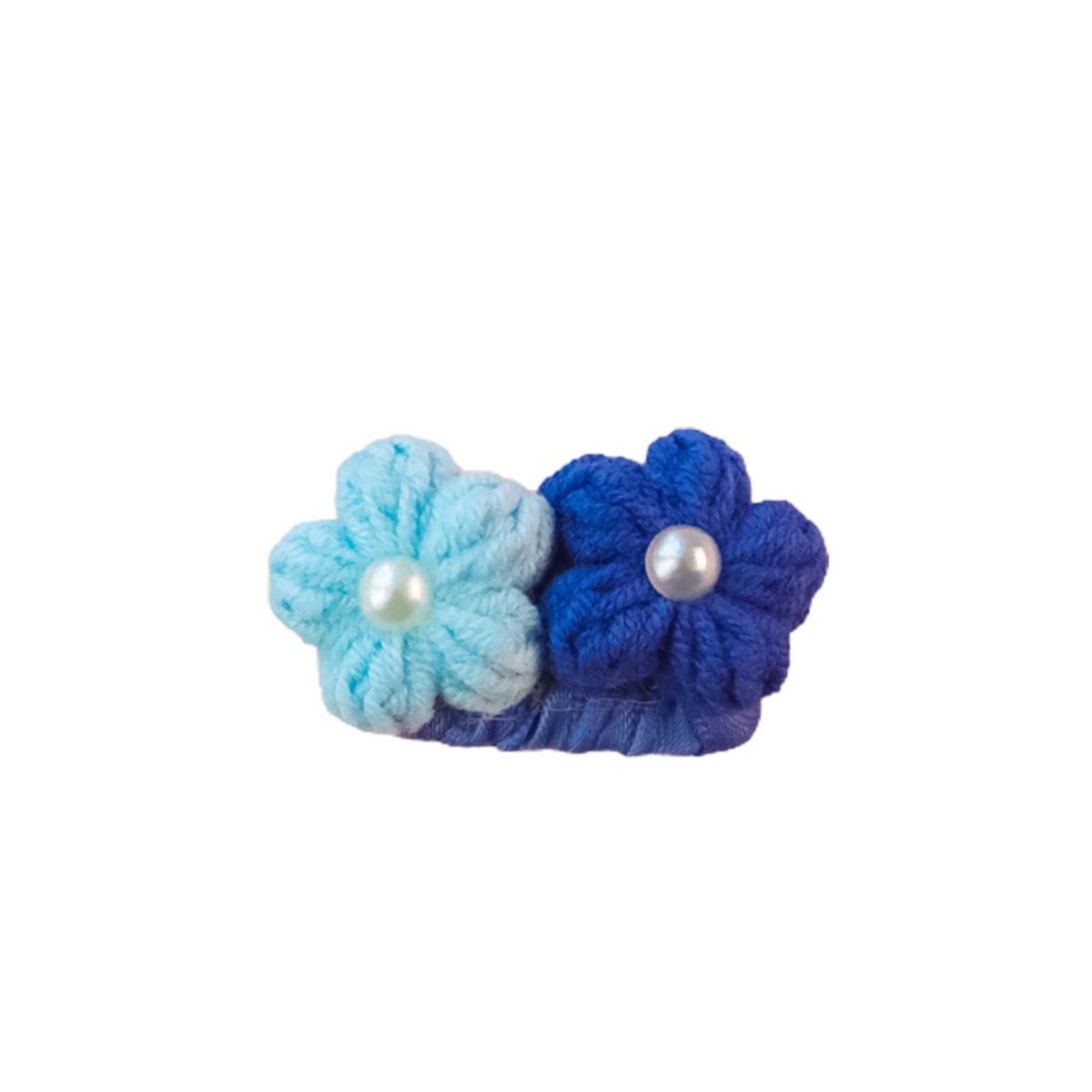 Dog Hairpin Cute Floral Dogs Hair Clip Royal Blue