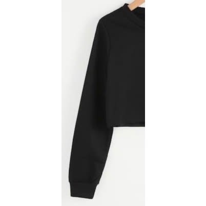 Black Plain Crop Top
