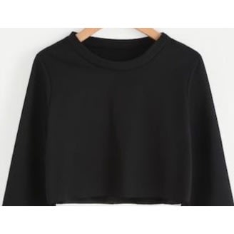 Black Plain Crop Top