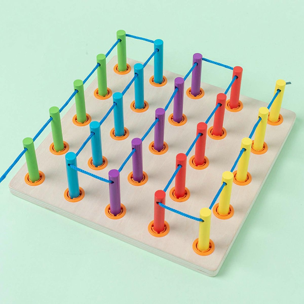 1 Set DIY Toys Rainbow Stringing Rope Toys