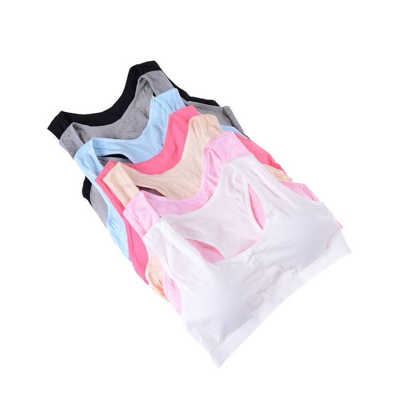10-15y Girls Bras Soft Young Children Bra For Kids Teenagers Wire Free Training