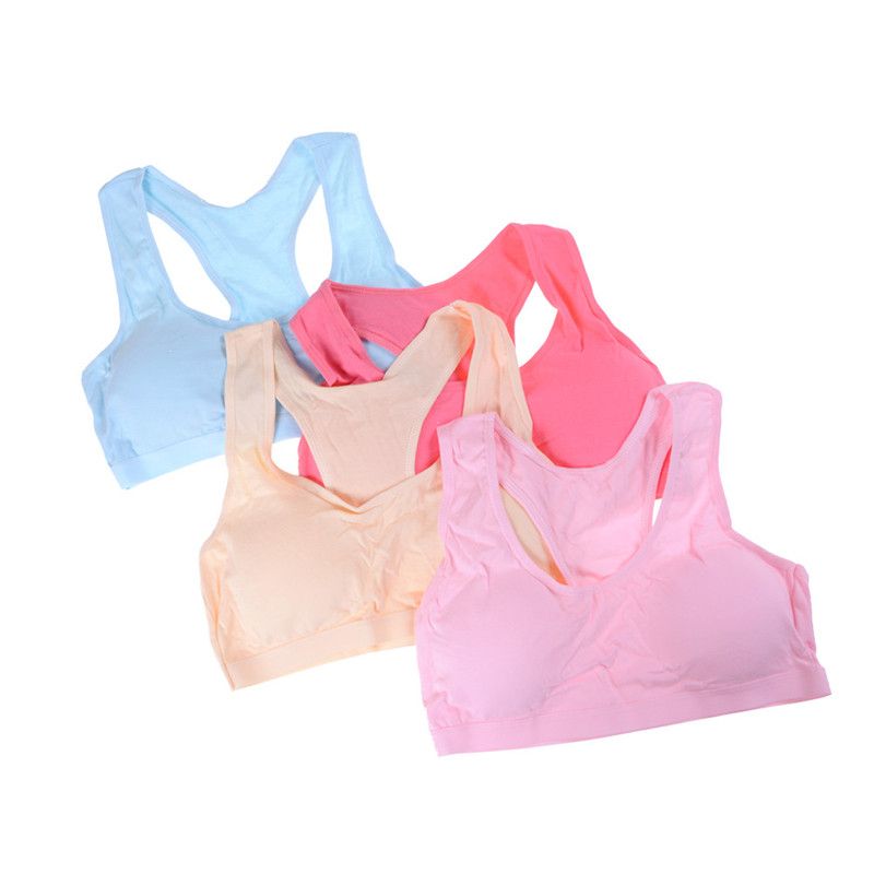 10-15y Girls Bras Soft Young Children Bra For Kids Teenagers Wire Free Training