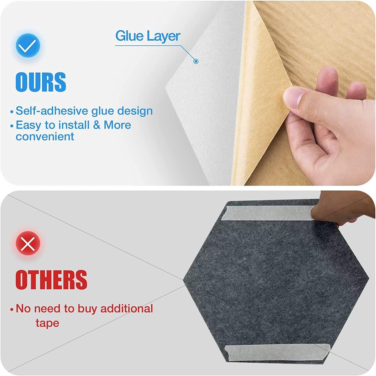 12 PACK Acoustic FoamSelf-Adhesive Sound Proof Panelsfor Sound Insulation &Acoustic TreatmentWhite