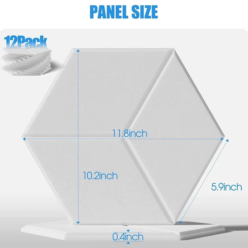 12 PACK Acoustic FoamSelf-Adhesive Sound Proof Panelsfor Sound Insulation &Acoustic TreatmentWhite