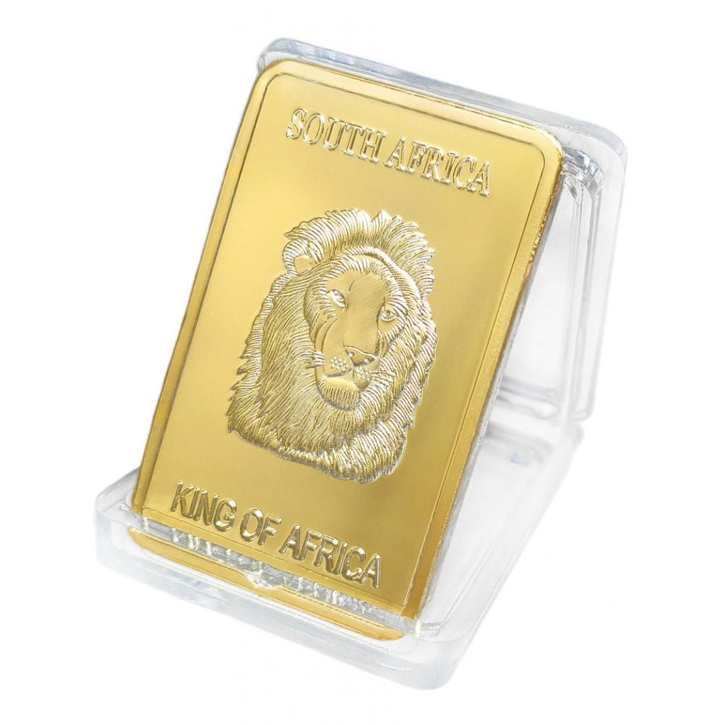 South African Lion Commemorative Coin In Copper Plated Gold With Box