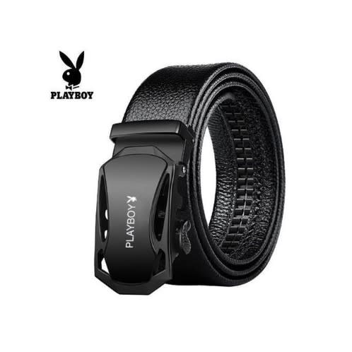 Men's Belt Cow Automatic Buckle Black Leather Belt