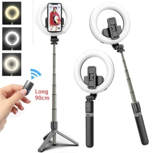 Extendable Remote Control Tripod Stand Video Ringlight Lamp