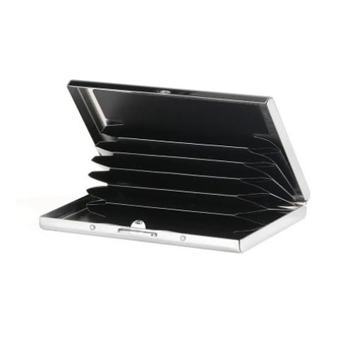 Anti-scan Rfid 1stainless Steel Id Credit Card Holder-Silver