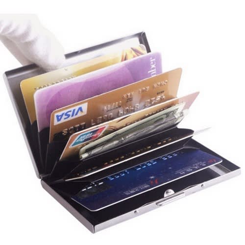 Anti-scan Rfid 1stainless Steel Id Credit Card Holder-Silver