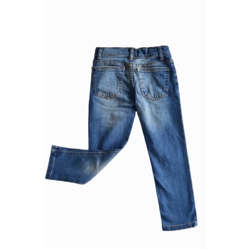 Boys Skinny Distressed Patch Jeans - Blue