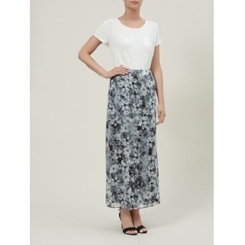 Smudge Floral Maxi Skirt - Multicolour