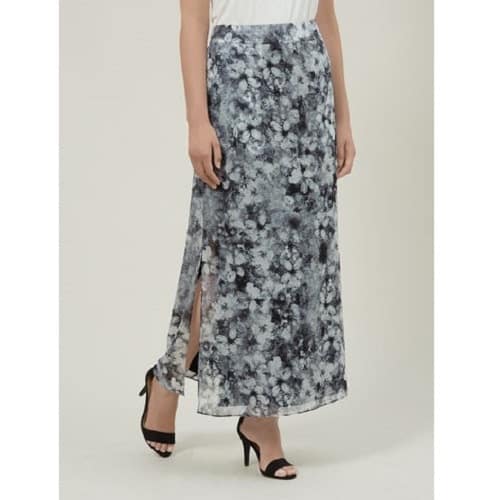 Smudge Floral Maxi Skirt - Multicolour