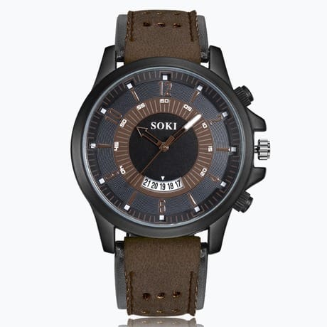 Men's Sport Military Quartz Wrist Watch - Dark Brown