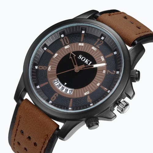 Men's Sport Military Quartz Wrist Watch - Dark Brown