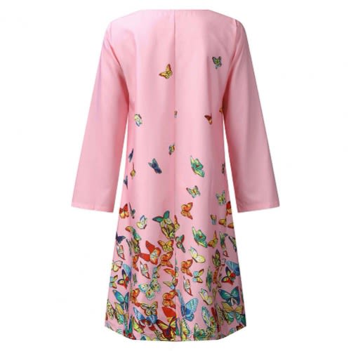 Butterfly Shift Dress- Pink