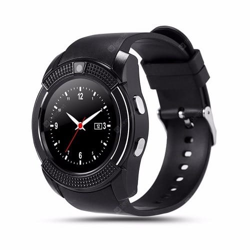 Waterproof Smart Watch With Camera & Sim Slot- Black