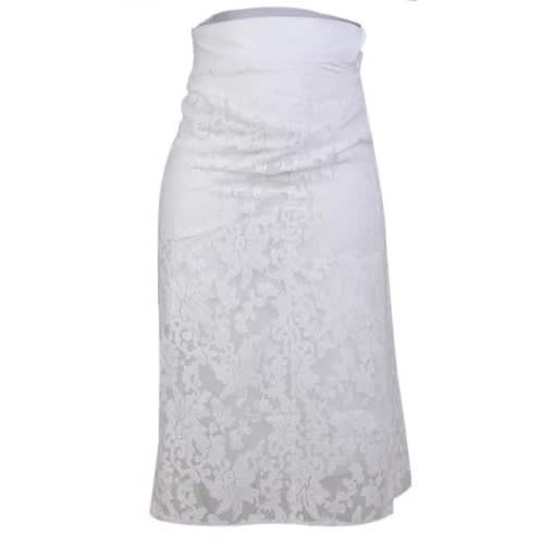 Ladies White Floral Lace Skirt
