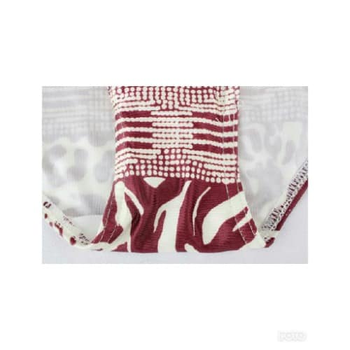 Dark Red Multi Pattern Vest Swimsuit