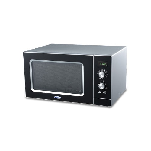 Grill Microwave Oven - 30 Litres - Silver - Black Panel - Mechanical Control - 900W