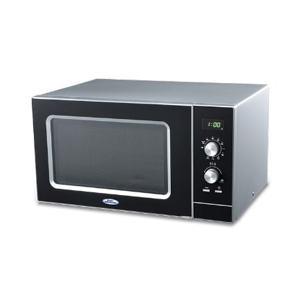 Grill Microwave Oven - 30 Litres - Silver - Black Panel - Mechanical Control - 900W