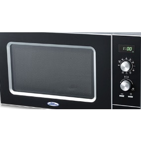 Grill Microwave Oven - 30 Litres - Silver - Black Panel - Mechanical Control - 900W