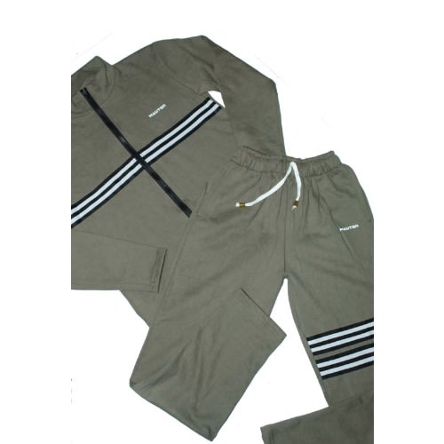 Unisex 2 In 1 Lux Lami Tracksuit Set - Military Green