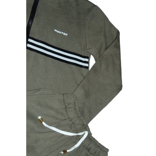 Unisex 2 In 1 Lux Lami Tracksuit Set - Military Green