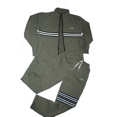 Unisex 2 In 1 Lux Lami Tracksuit Set - Military Green