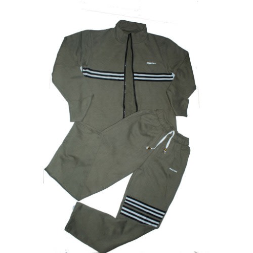 Unisex 2 In 1 Lux Lami Tracksuit Set - Military Green