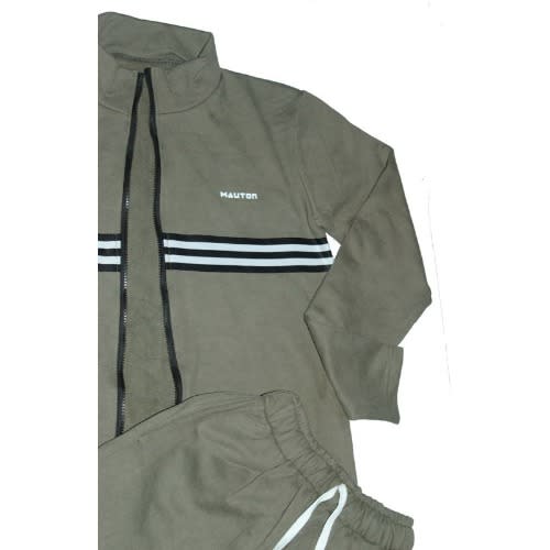 Unisex 2 In 1 Lux Lami Tracksuit Set - Military Green