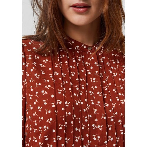 Livia Floral Print Blouse - Smoked Paprika