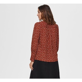 Livia Floral Print Blouse - Smoked Paprika