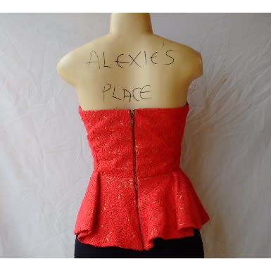 Women's Tube Peplum Blouse - Red