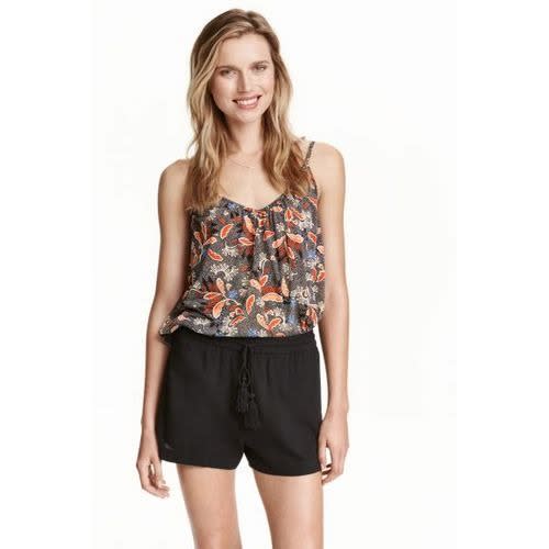 Leaf Pattern Strappy Top