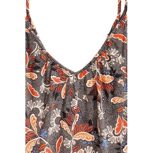 Leaf Pattern Strappy Top
