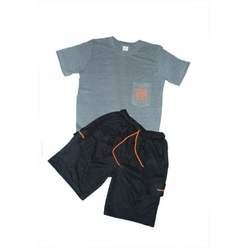 Optimus Prime Pocket Tshirt & Cargo Short Set - Black Grey & Orange