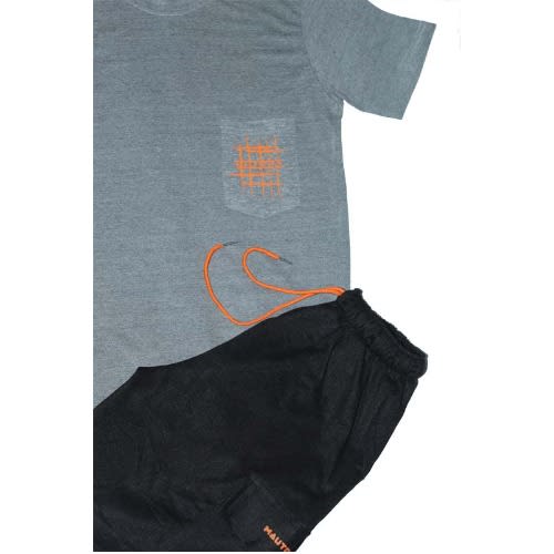 Optimus Prime Pocket Tshirt & Cargo Short Set - Black Grey & Orange