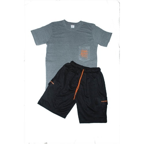 Optimus Prime Pocket Tshirt & Cargo Short Set - Black Grey & Orange