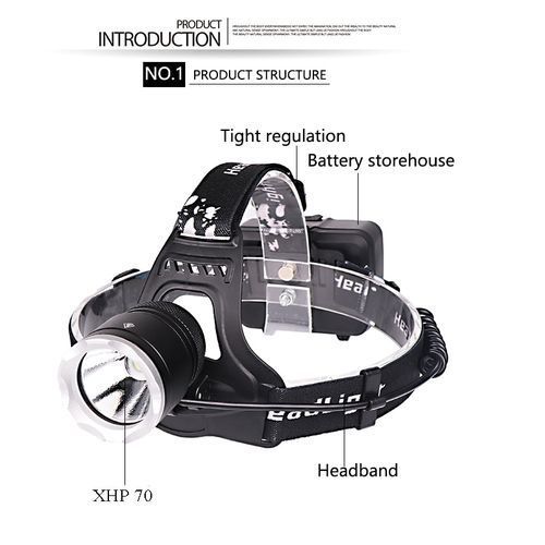 50000lm Xhp70 Headlight Super Bright Led Headlamp Usb Rechargeable Head Torch Xhp70 Lantern 3*18650 Battery Fishing Camping BIL