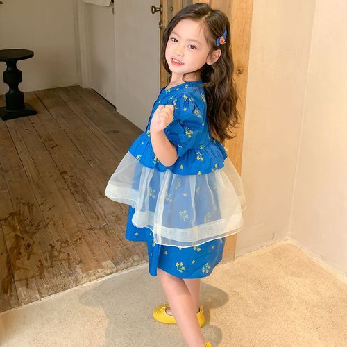Casual Sweet Round Neck Color Contrast Female Girls' Clothing