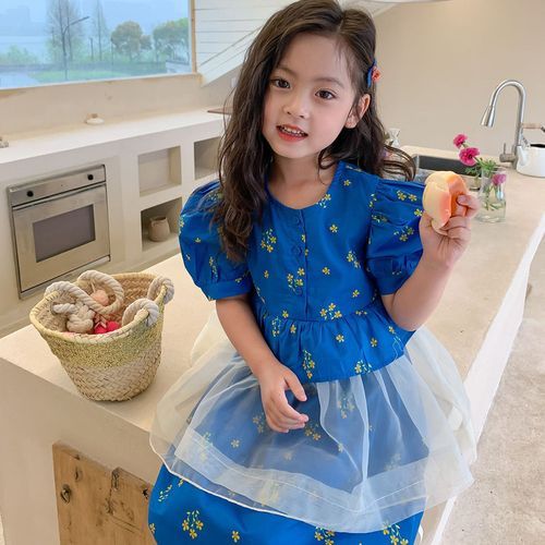 Casual Sweet Round Neck Color Contrast Female Girls' Clothing